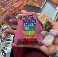 Load image into Gallery viewer, “PFOS” (pocket full of stones) 7 Chakra bag