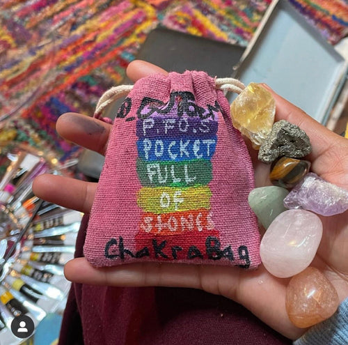 “PFOS” (pocket full of stones) 7 Chakra bag